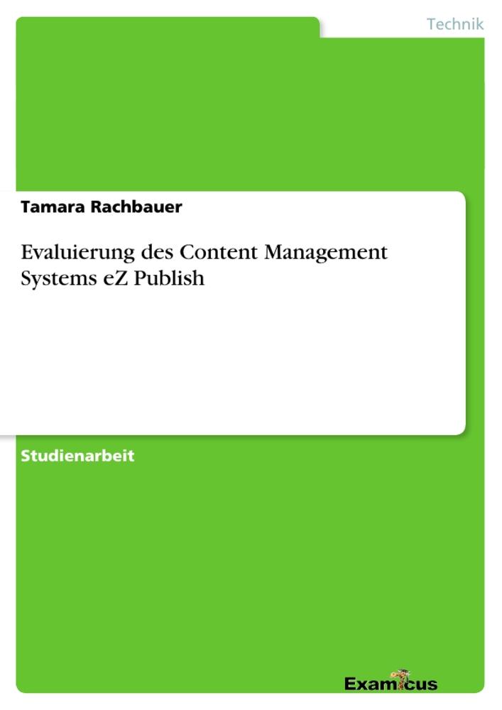 Evaluierung des Content Management Systems eZ Publish