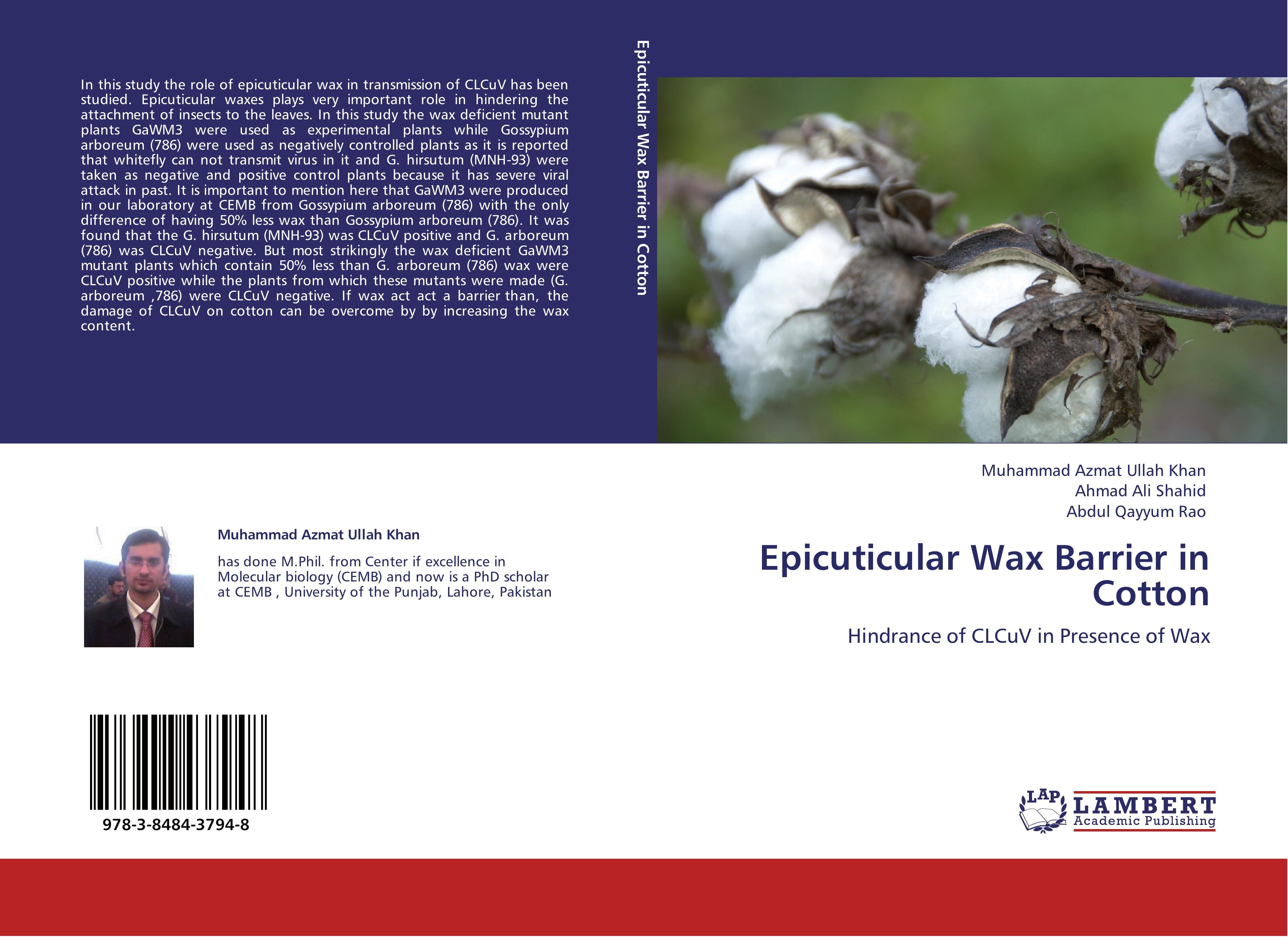 Epicuticular Wax Barrier in Cotton