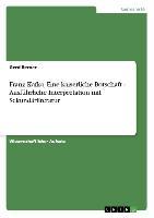 Franz Kafka, Eine kaiserliche Botschaft -  Ausführliche Interpretation mit Sekundärliteratur