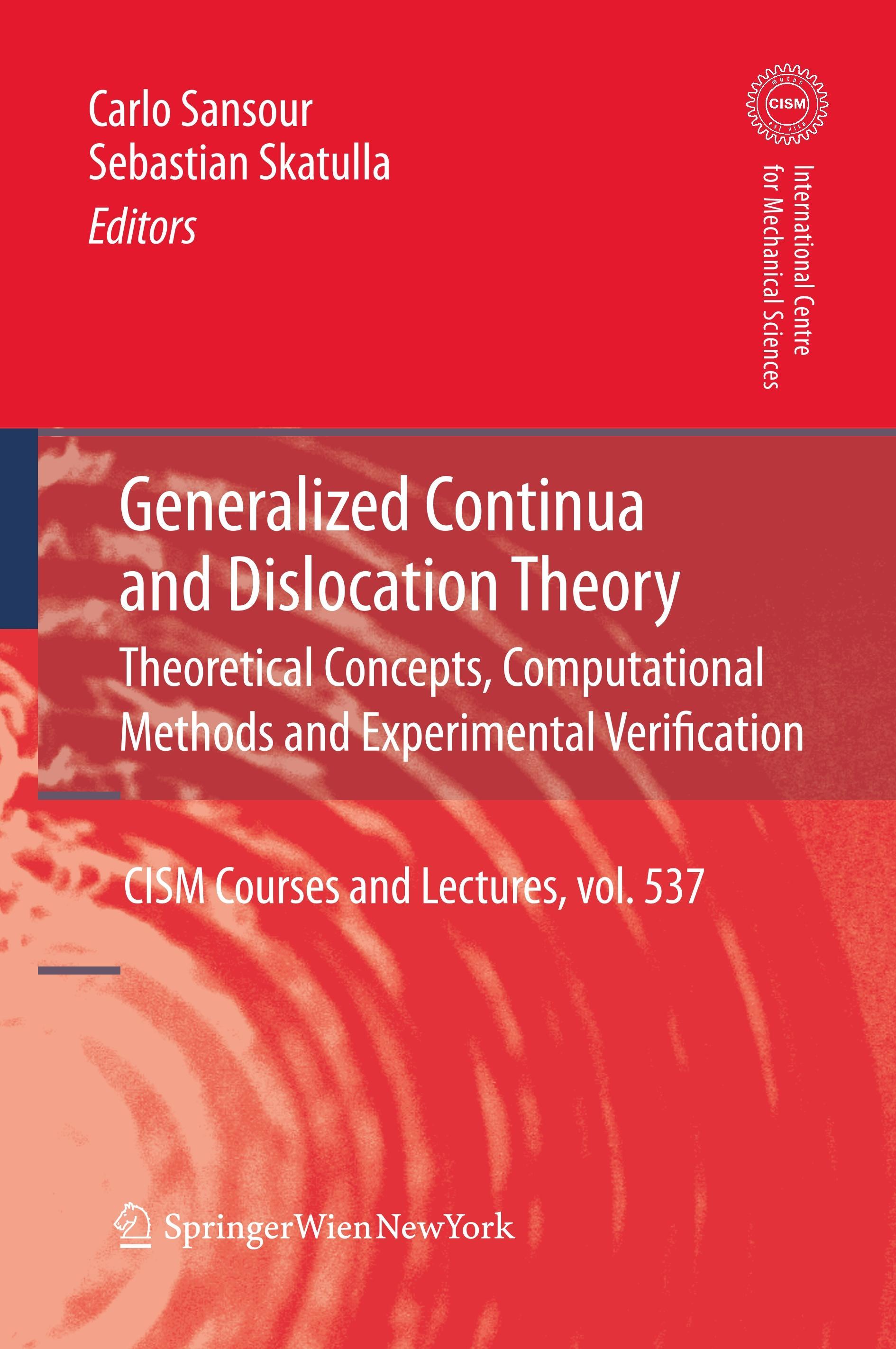 Generalized Continua and Dislocation Theory