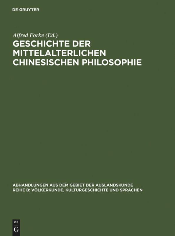 Geschichte der mittelalterlichen chinesischen Philosophie