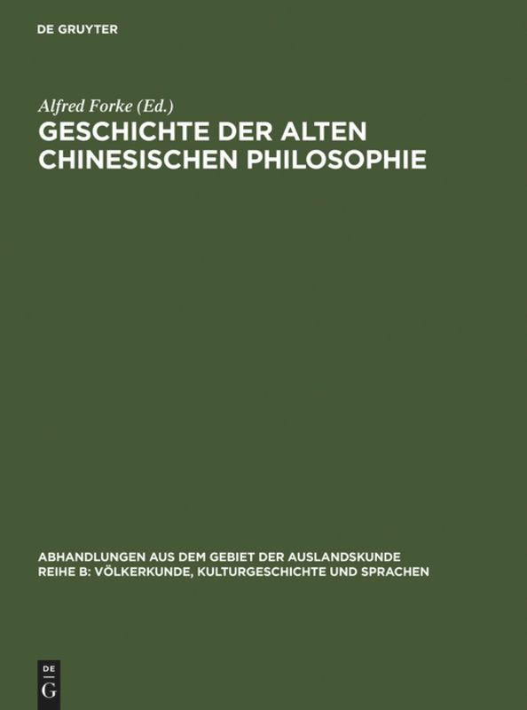 Geschichte der alten chinesischen Philosophie