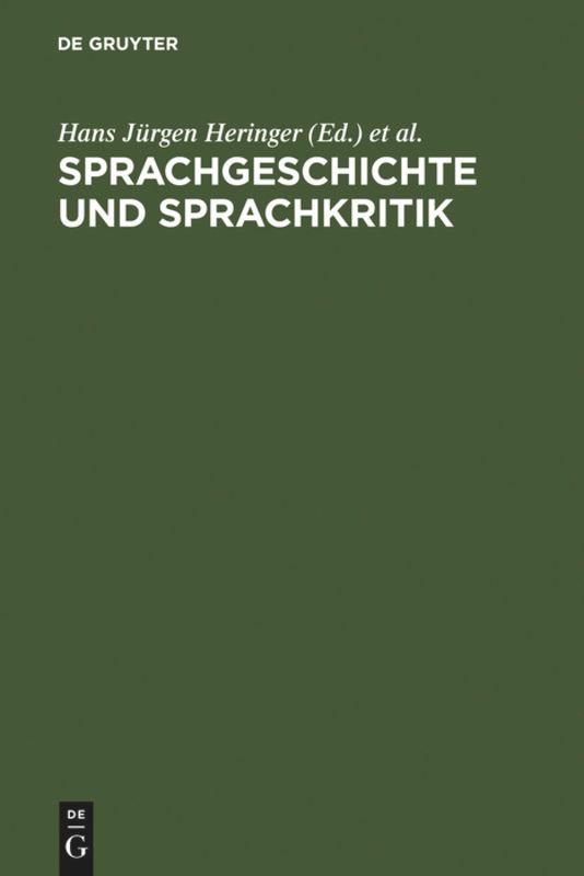 Sprachgeschichte und Sprachkritik