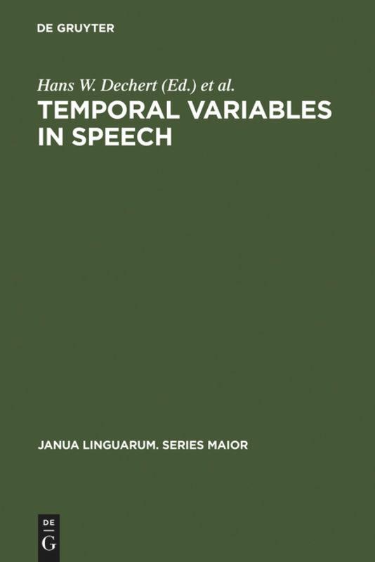 Temporal Variables in Speech