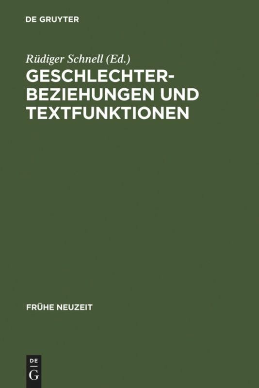 Geschlechterbeziehungen und Textfunktionen