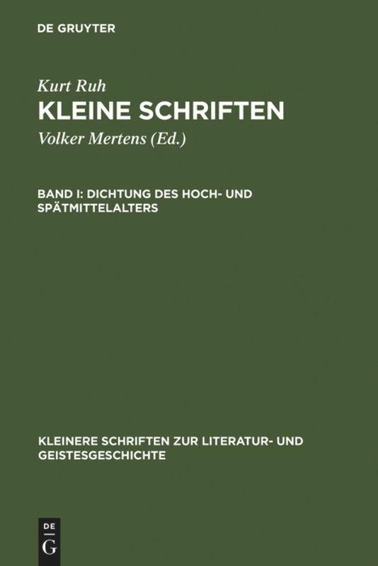 Dichtung des Hoch- und Spätmittelalters