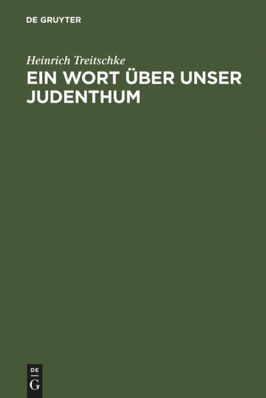 Ein Wort über unser Judenthum