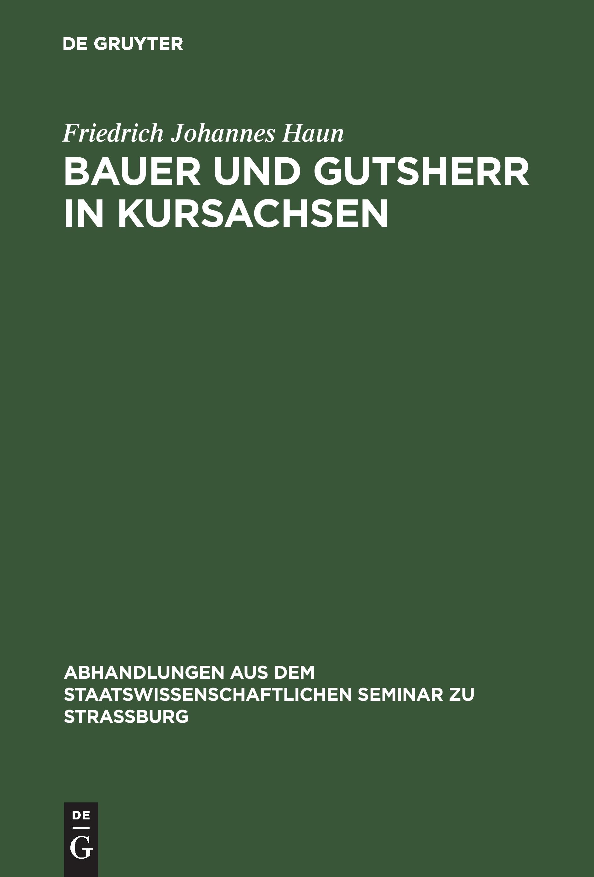 Bauer und Gutsherr in Kursachsen