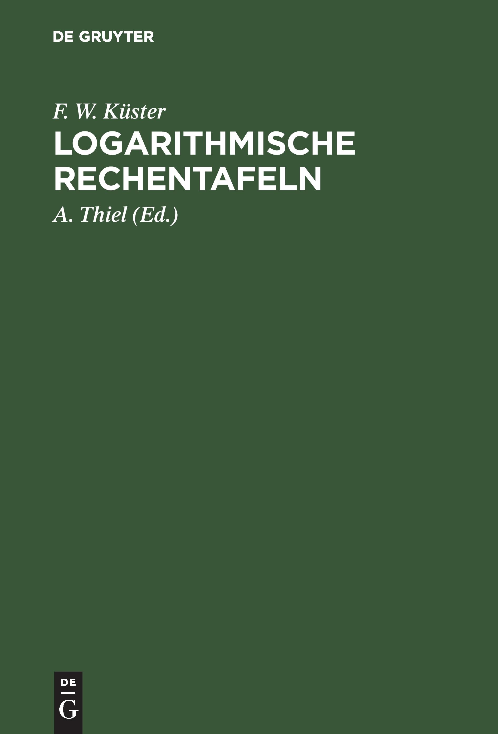 Logarithmische Rechentafeln