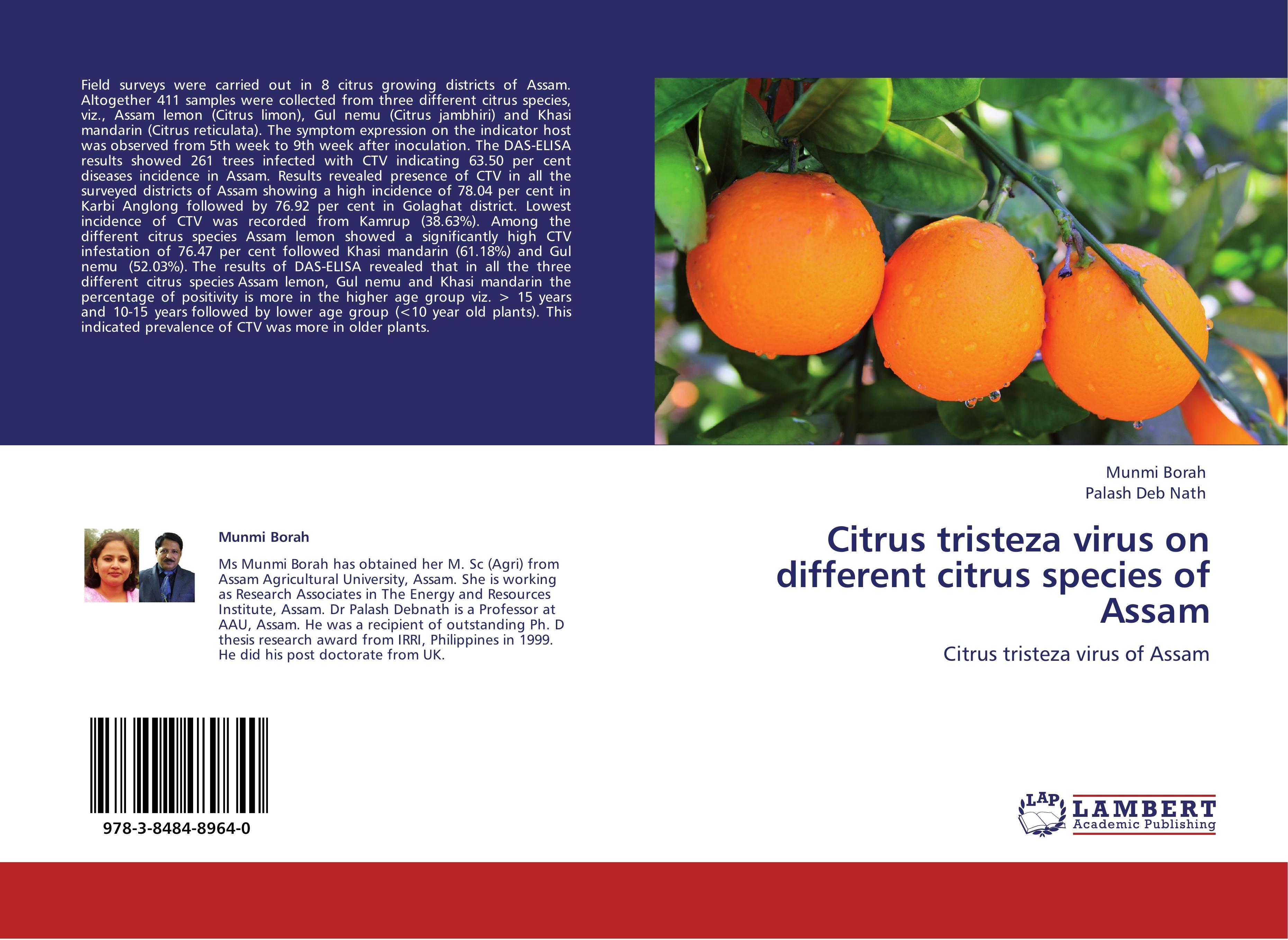 Citrus tristeza virus on different citrus species of Assam