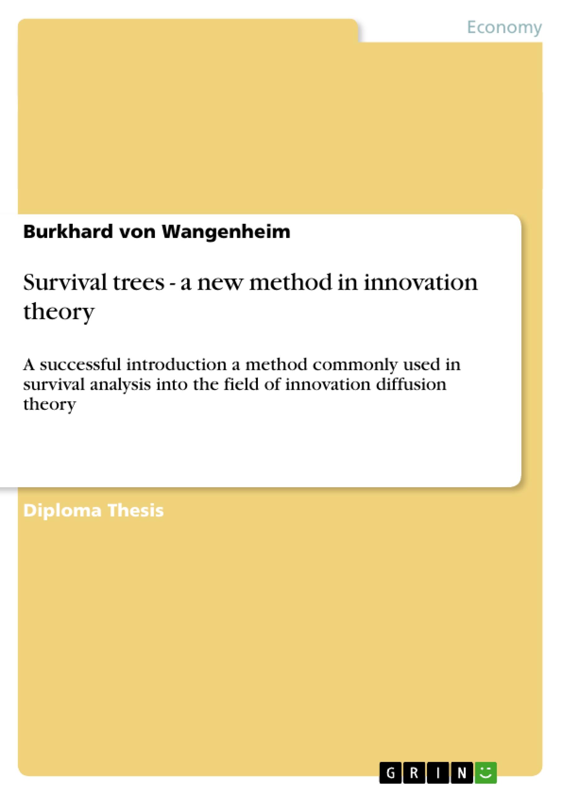 Survival trees - a new method in innovation theory