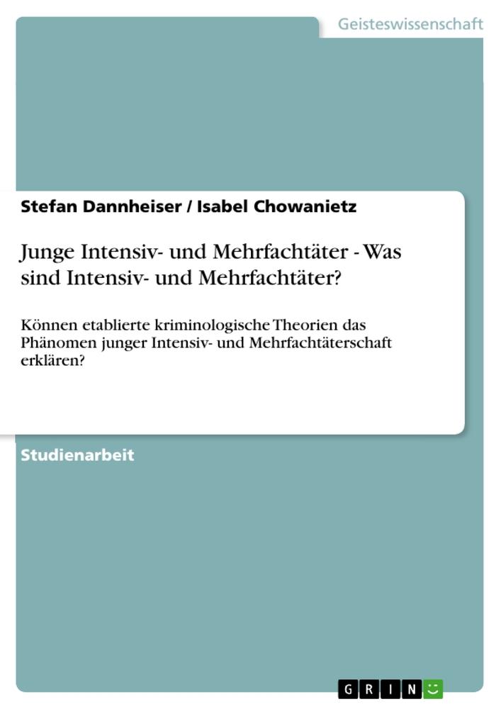 Junge Intensiv- und Mehrfachtäter - Was sind Intensiv- und Mehrfachtäter?