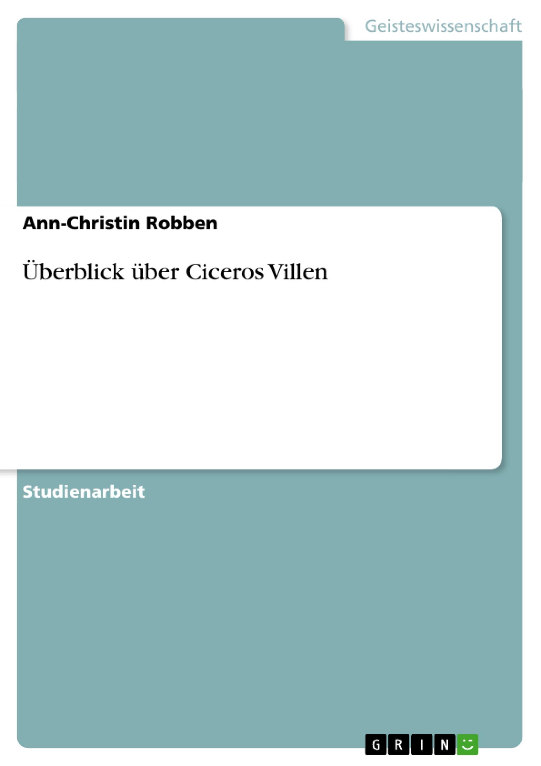 Überblick über Ciceros Villen