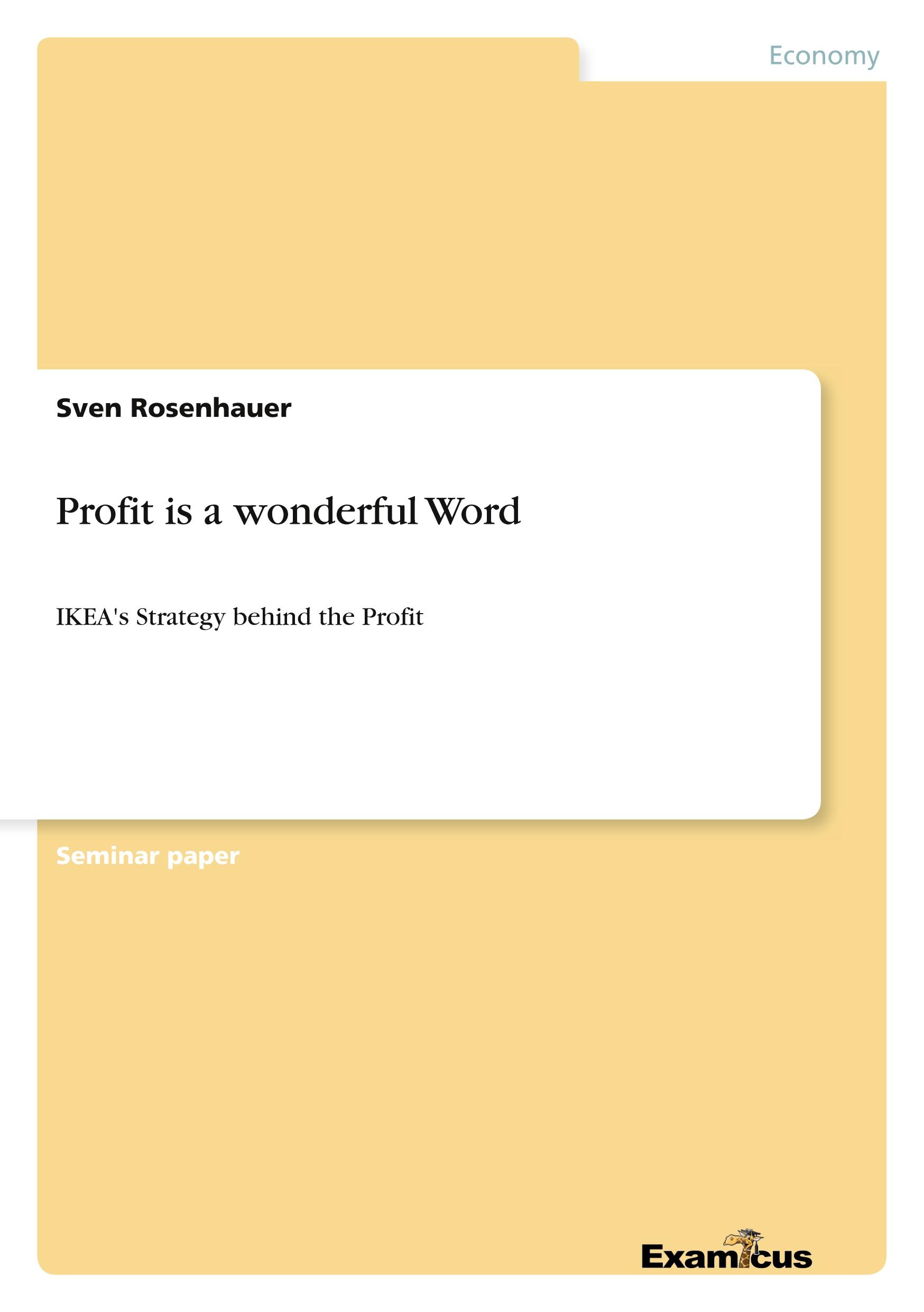 Profit is a wonderful Word