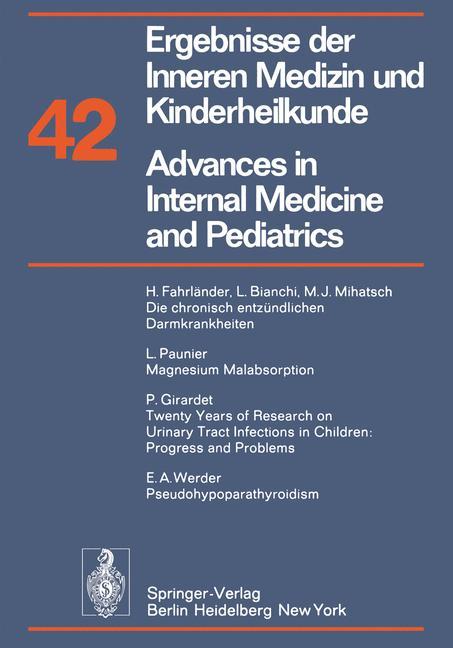 Ergebnisse der Inneren Medizin und Kinderheilkunde / Advances in Internal Medicine and Pediatrics