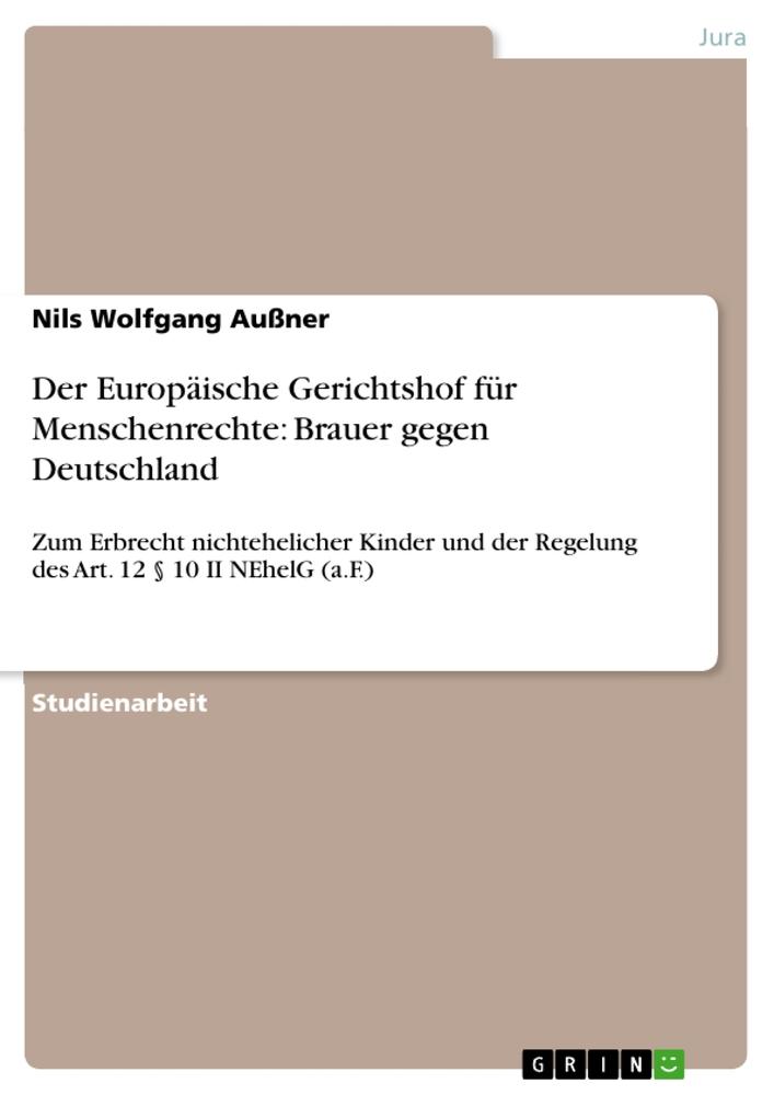 Der Europäische Gerichtshof für Menschenrechte: Brauer gegen Deutschland