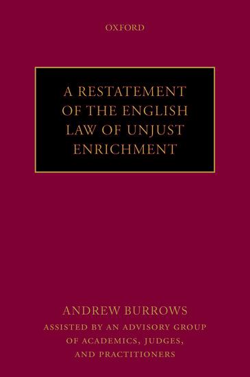 A Restatement of the English Law of Unjust Enrichment