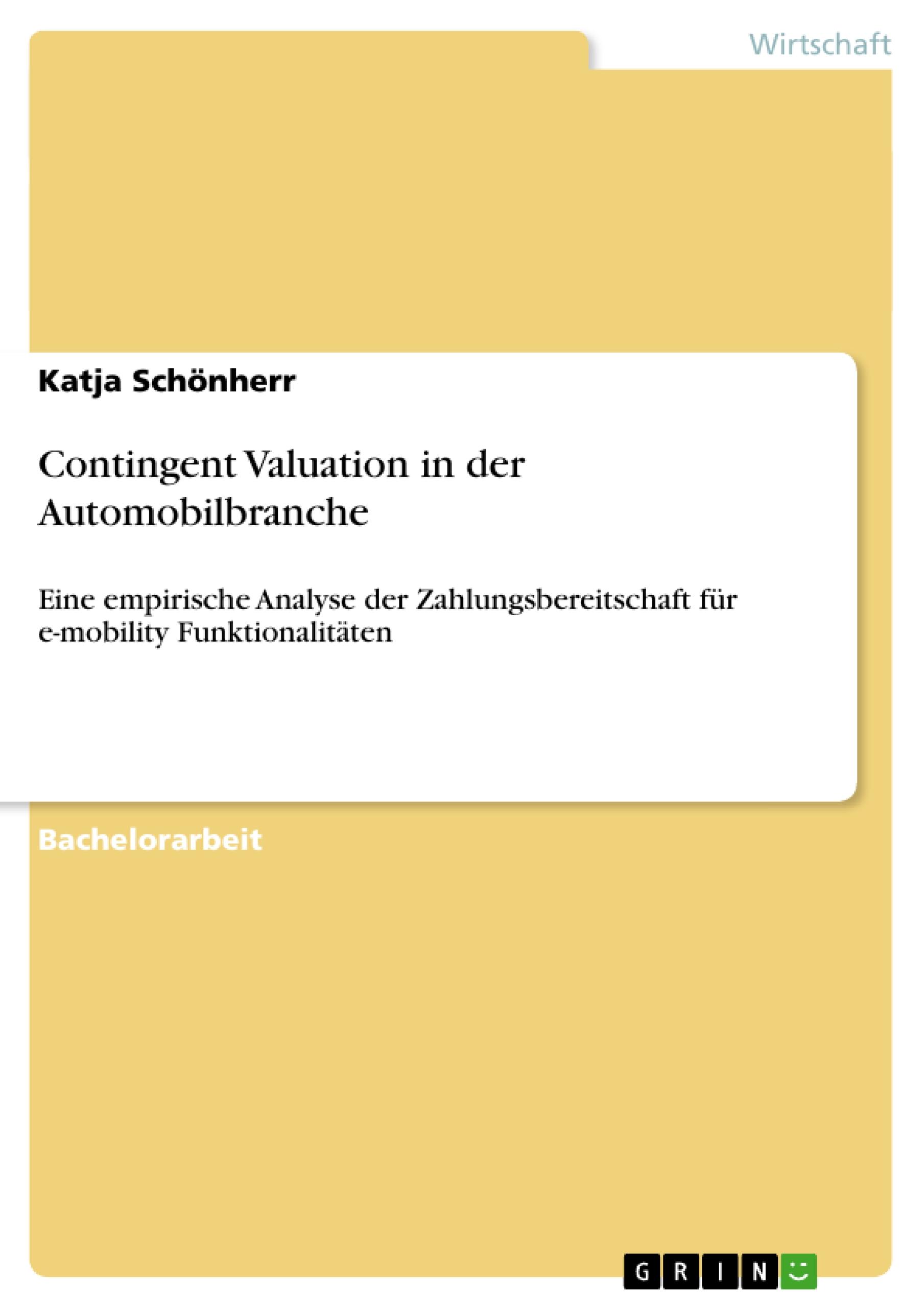 Contingent Valuation in der Automobilbranche