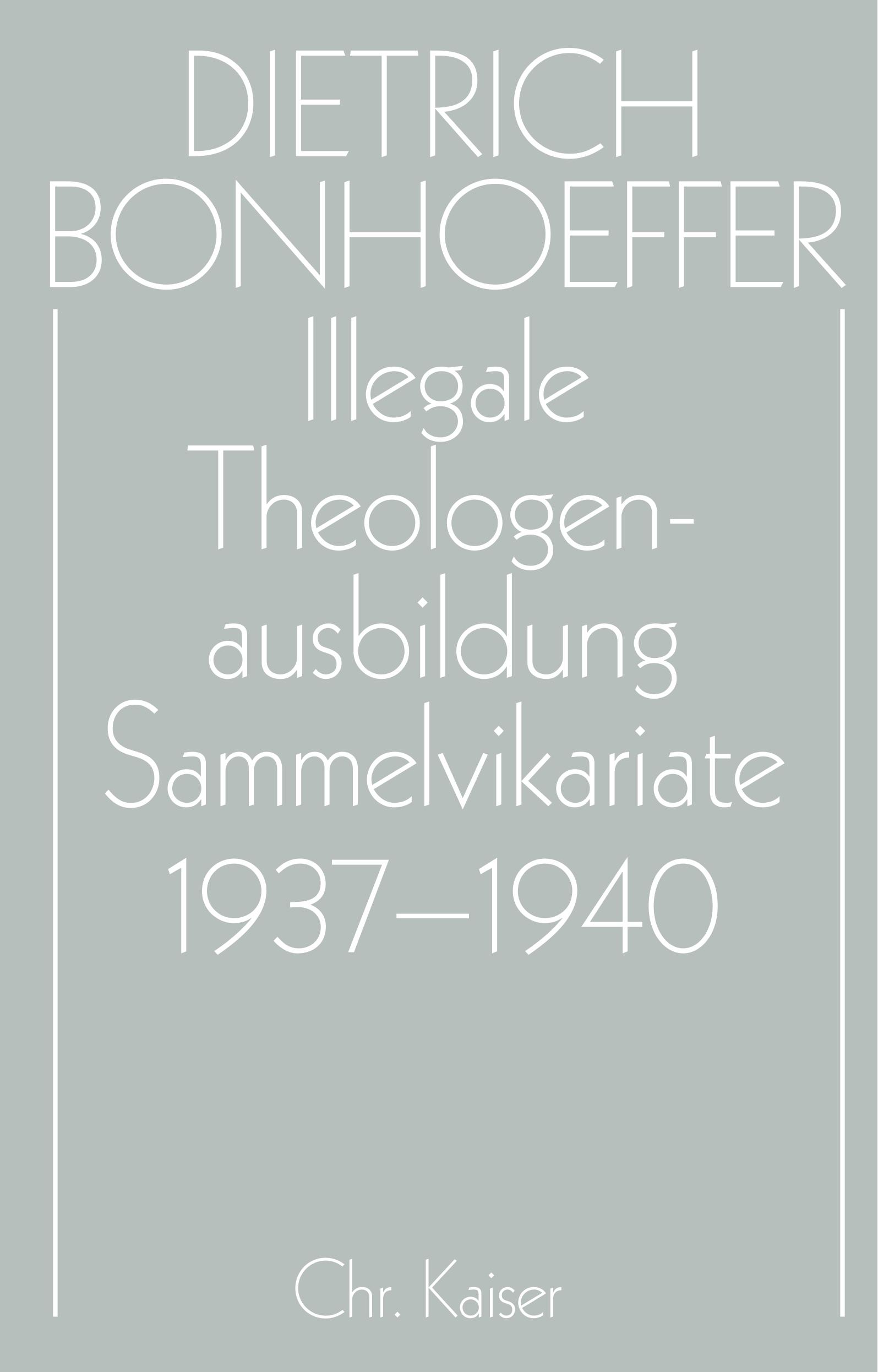 Illegale Theologenausbildung: Sammelvikariate 1937-1940