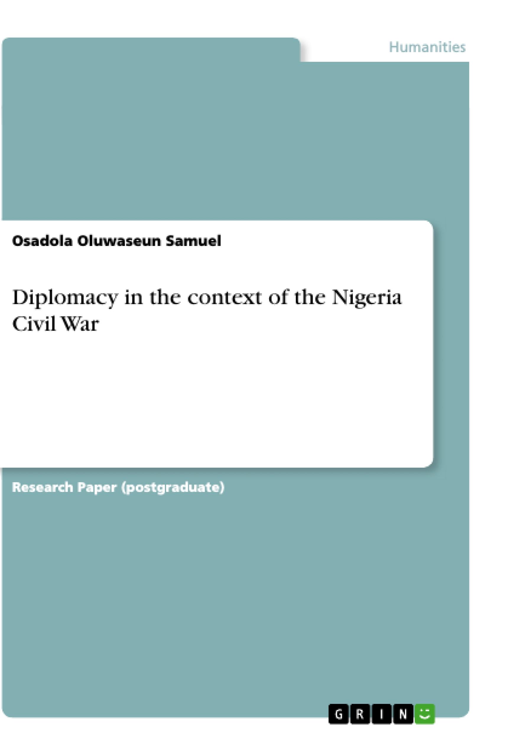 Diplomacy in the context of the Nigeria Civil War