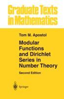 Modular Functions and Dirichlet Series in Number Theory