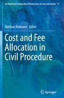 Cost and Fee Allocation in Civil Procedure