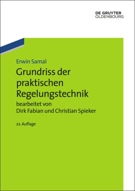 Grundriss der praktischen Regelungstechnik