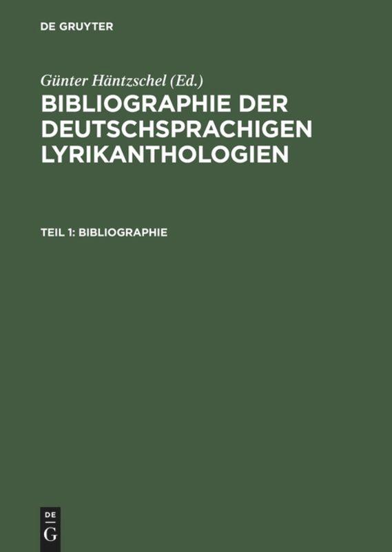 Teil 1: Bibliographie; Teil 2: Register