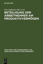 Beteiligung der Arbeitnehmer am Produktivvermögen