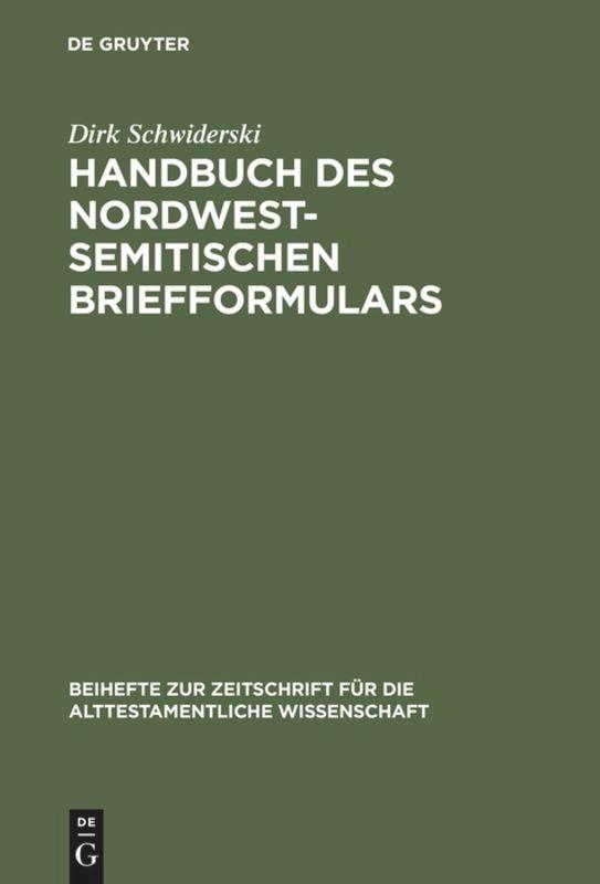 Handbuch des nordwestsemitischen Briefformulars