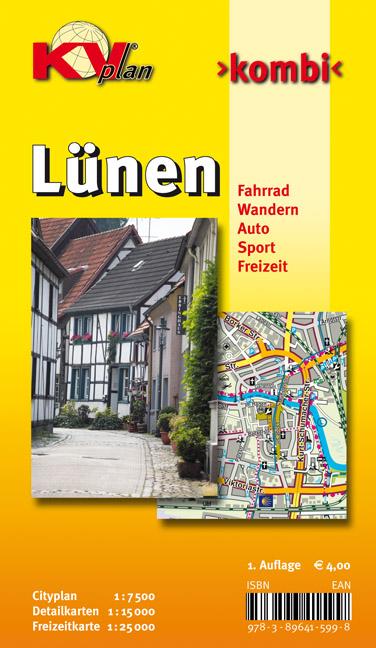 Lünen, KVplan, Radkarte/Wanderkarte/Stadtplan, 1:25.000 / 1:15.000 / 1:7.500