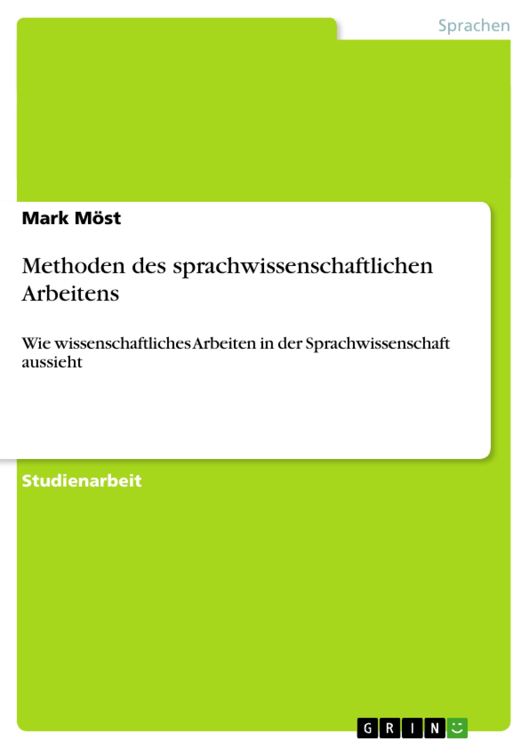 Methoden des sprachwissenschaftlichen Arbeitens