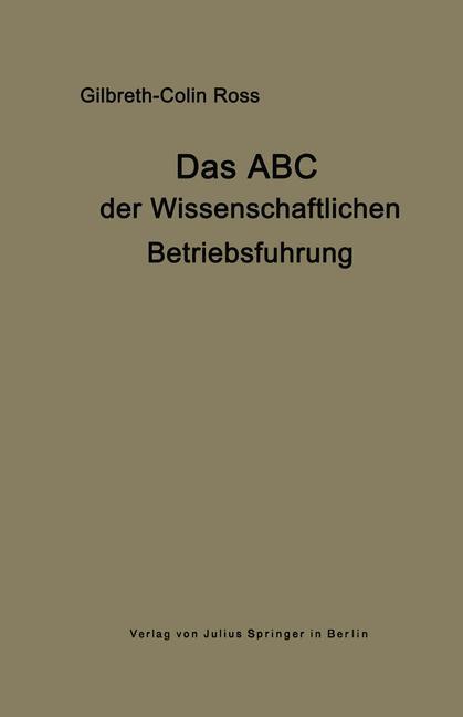 Das ABC der wissenschaftlichen Betriebsführung