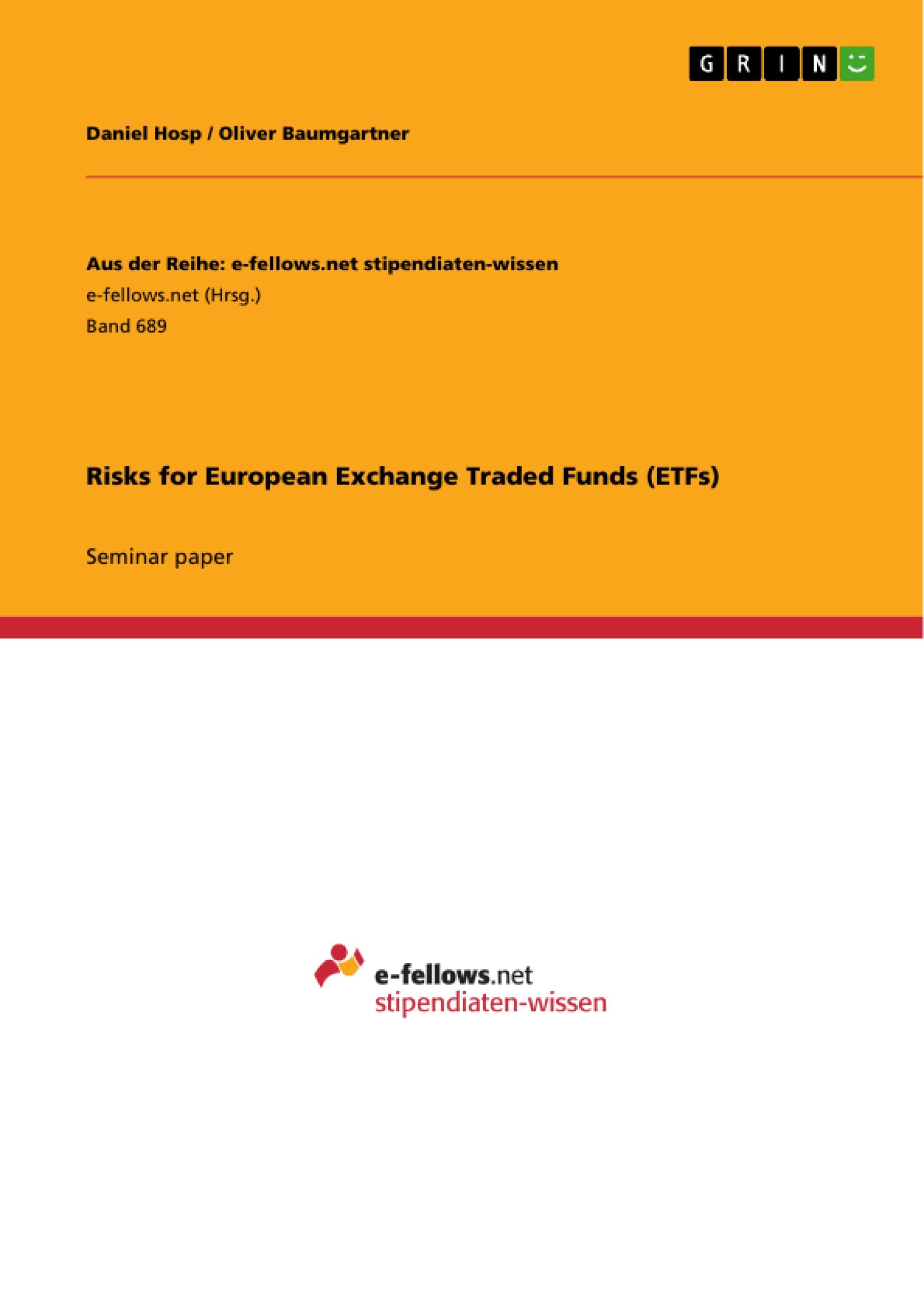 Risks for European Exchange Traded Funds (ETFs)