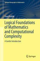 Logical Foundations of Mathematics and Computational Complexity