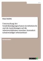 Untersuchung des Sonderkündigungsschutzes im Arbeitsrecht und die Auswirkungen auf die Arbeitsverhältnisse einzelner, besonders schutzwürdiger Arbeitnehmer