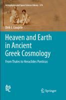 Heaven and Earth in Ancient Greek Cosmology