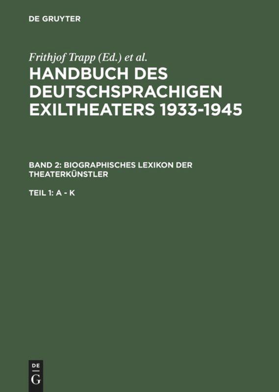 Biographisches Lexikon der Theaterkünstler