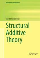 Structural Additive Theory