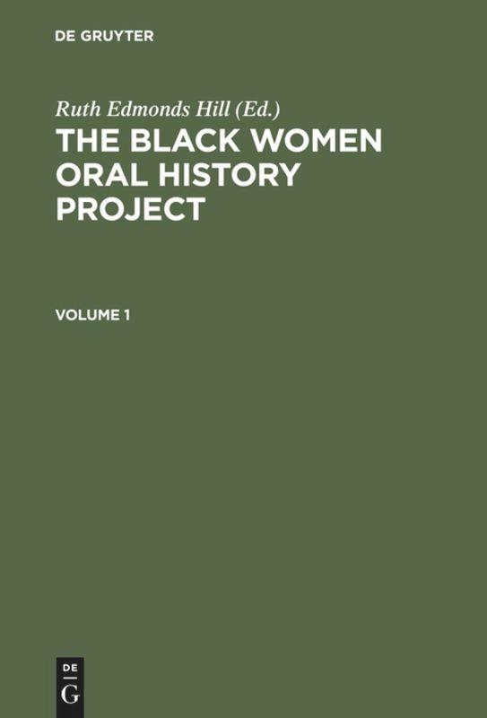 The Black Women Oral History Project. Cplt.