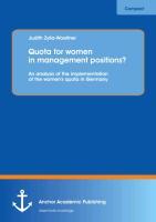 Quota for women in management positions? An analysis of the implementation of the women's quota in Germany