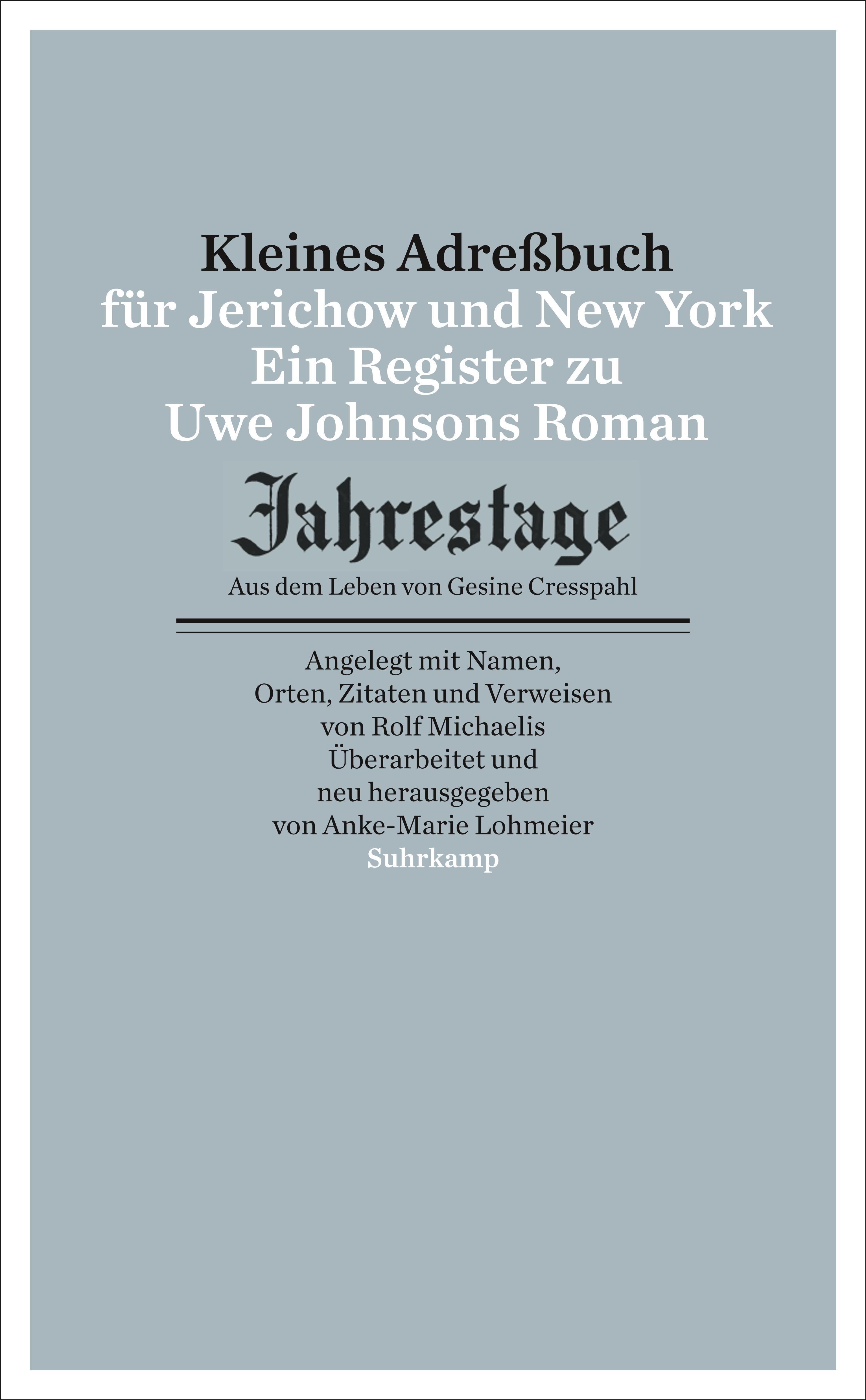 Kleines Adressbuch für Jerichow und New York