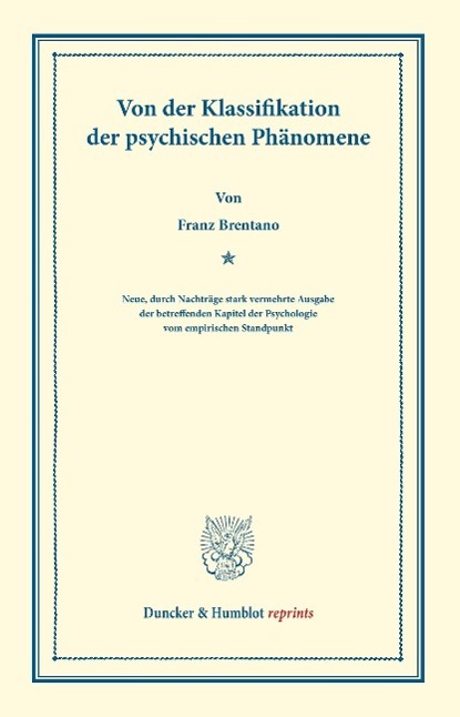 Von der Klassifikation der psychischen Phänomene