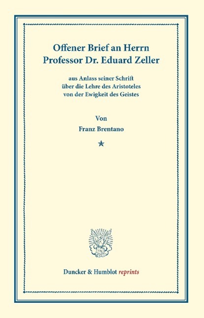 Offener Brief an Herrn Professor Dr. Eduard Zeller