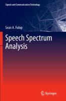 Speech Spectrum Analysis