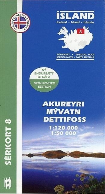 Island Serkort 08 Akureyri - Myvatn - Dettifoss 1 : 120 000 / 1 : 50 000
