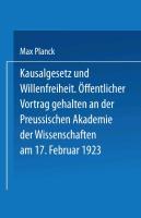 Kausalgesetz und Willensfreiheit