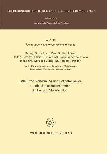 Einfluß von Verformung und Rekristallisation auf die Ultraschallabsorption in Ein- und Vielkristallen