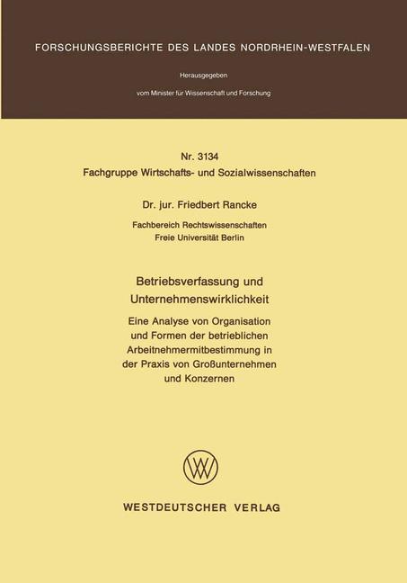 Betriebsverfassung und Unternehmenswirklichkeit