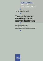 Pflegeversicherung ¿ Barmherzigkeit mit beschränkter Haftung